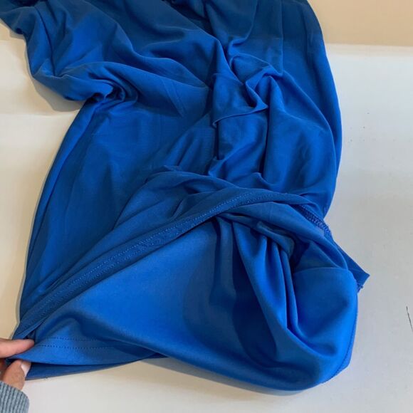 Hello Molly Dress Womens S Small Astral Cowl Neck Ruched Bodycon Side Zip Midi - Picture 11 of 13